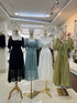 Square Neck Ruched Up Puffy Sleeves Long Maxi Dresses